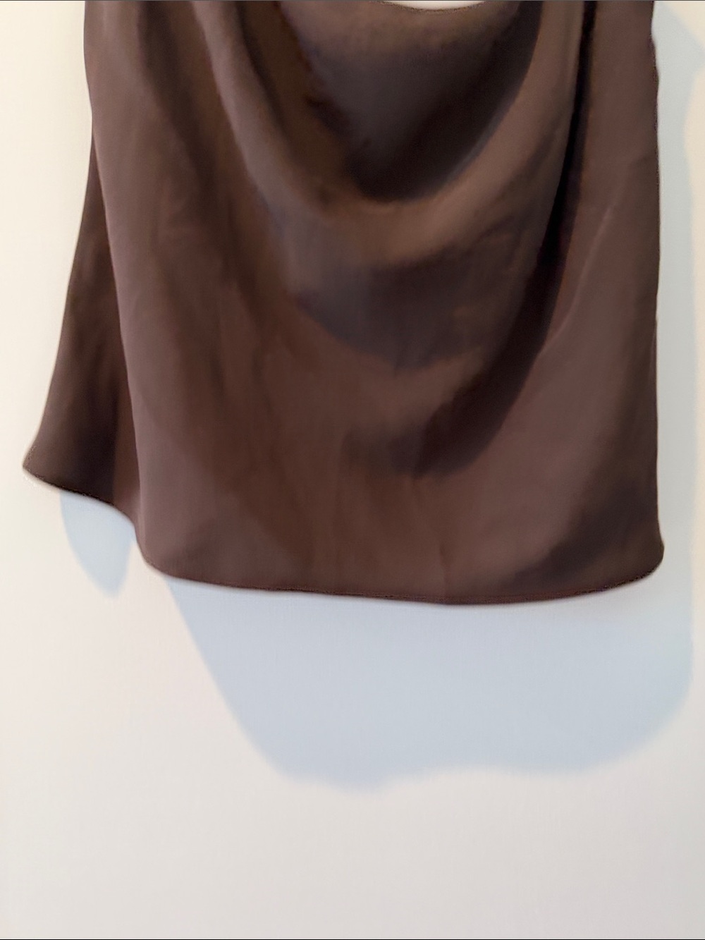 Babaton Chocolate Brown satin strapless cami